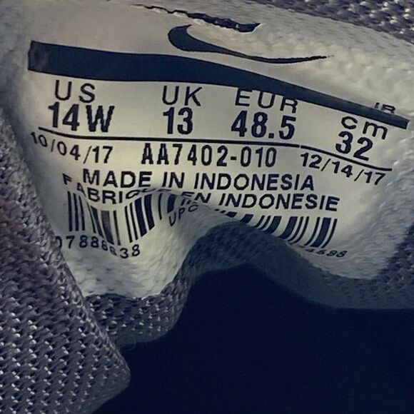 Nike Mens Size 14 W Shoes Revolution 4 AA7402-010 Gray Running Sneakers - Picture 10 of 10